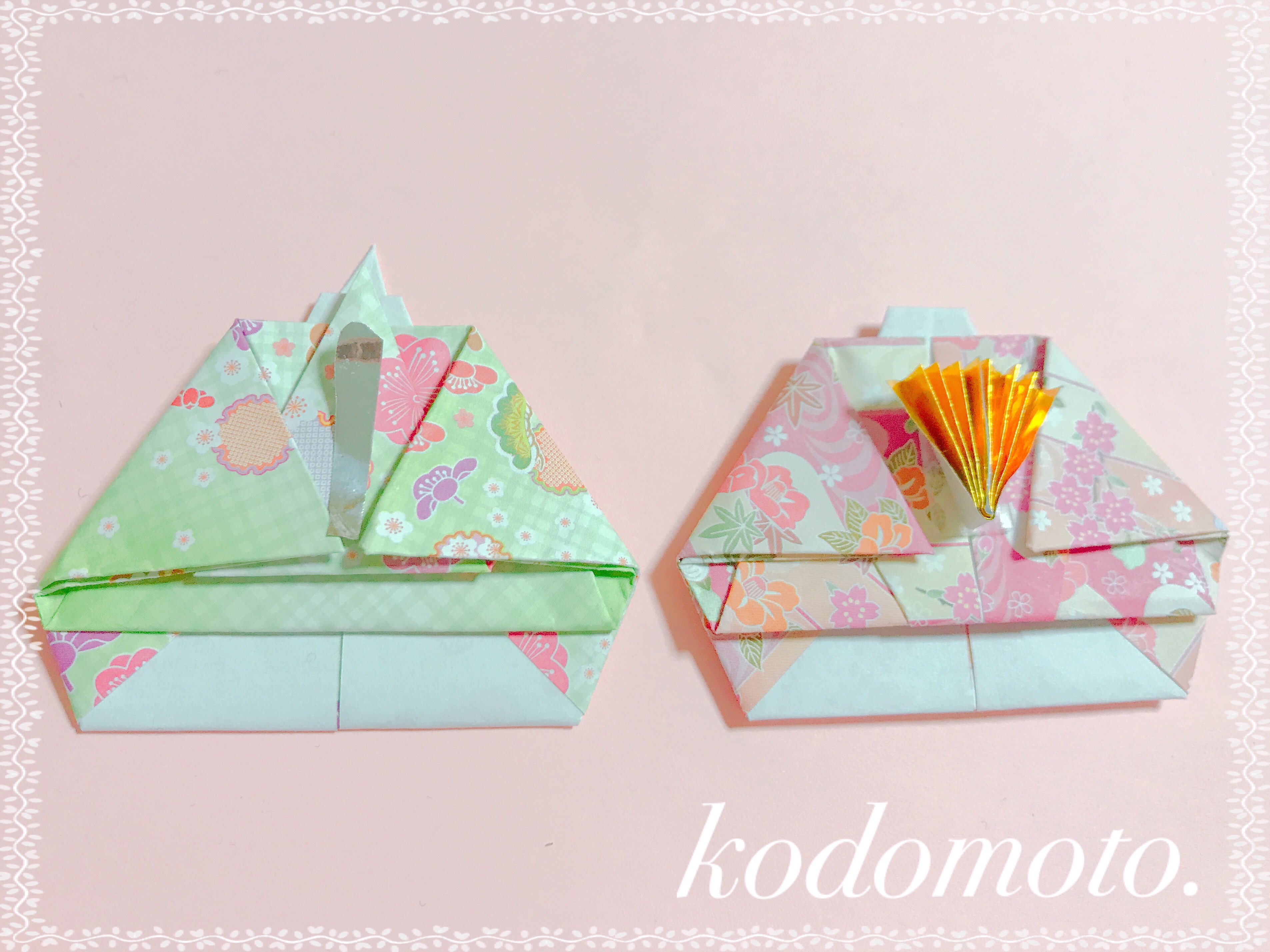 折り紙でお雛様の折り方 平面タイプで簡単なのはこれ Kodomoto